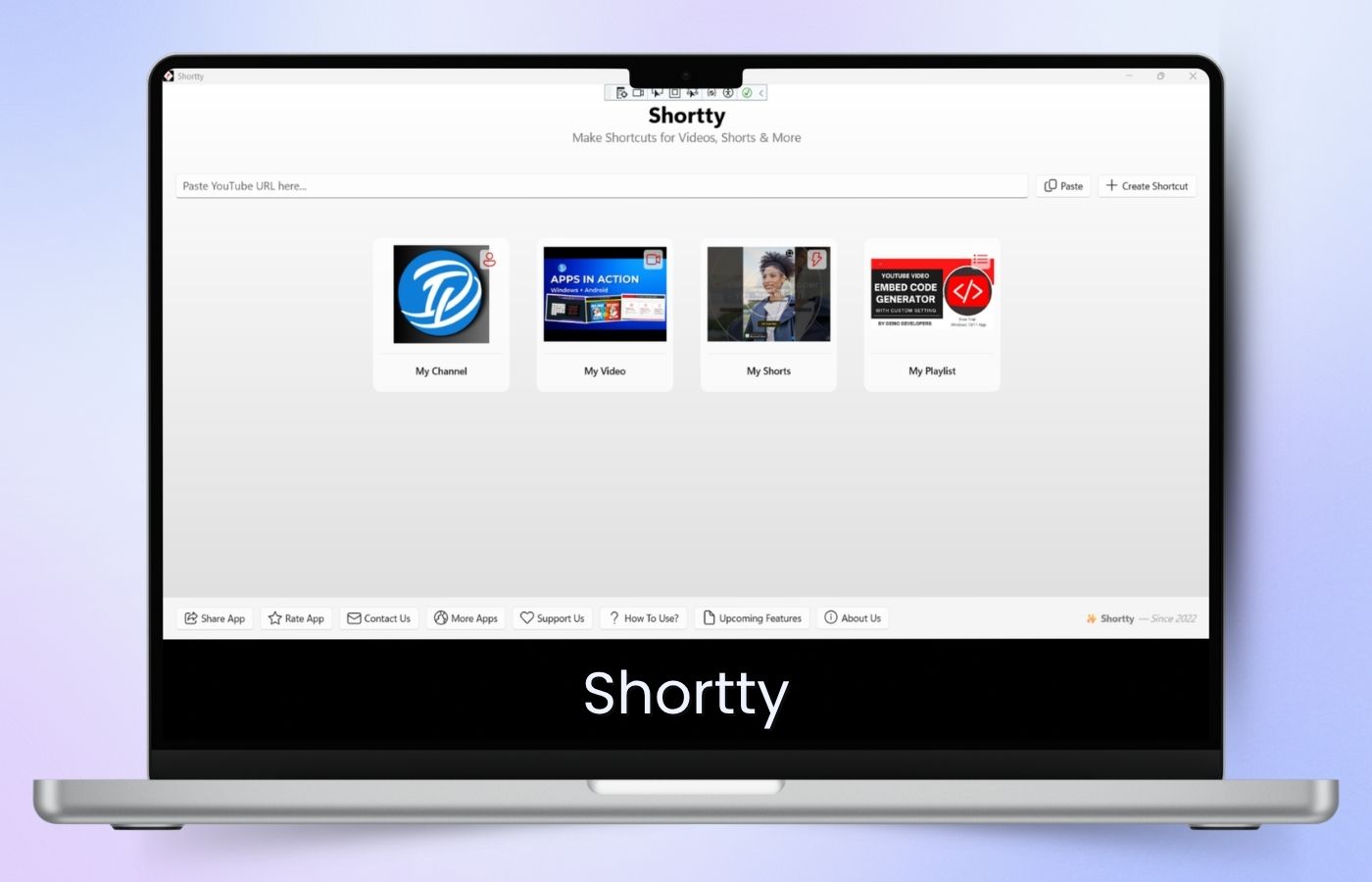 Shortty App – Create YouTube Shortcuts